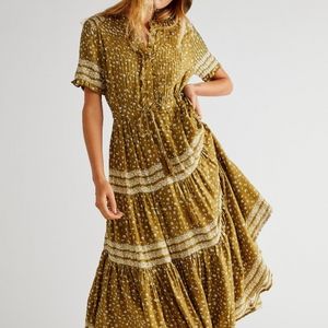 Free People Rare Feelings Maxi Dress-Sage Green